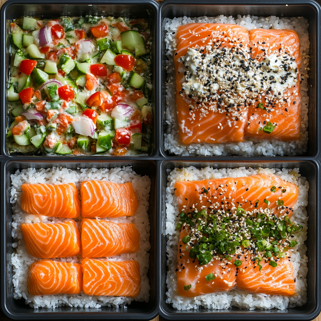 salmon sushi bake salmon sushi bake