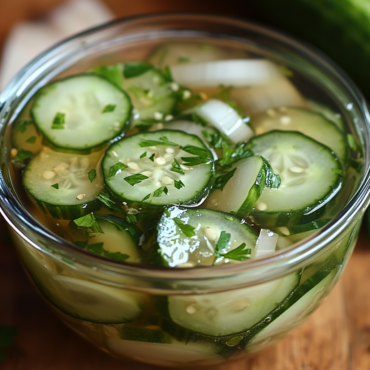 Cucumbers and Onions in Vinegar