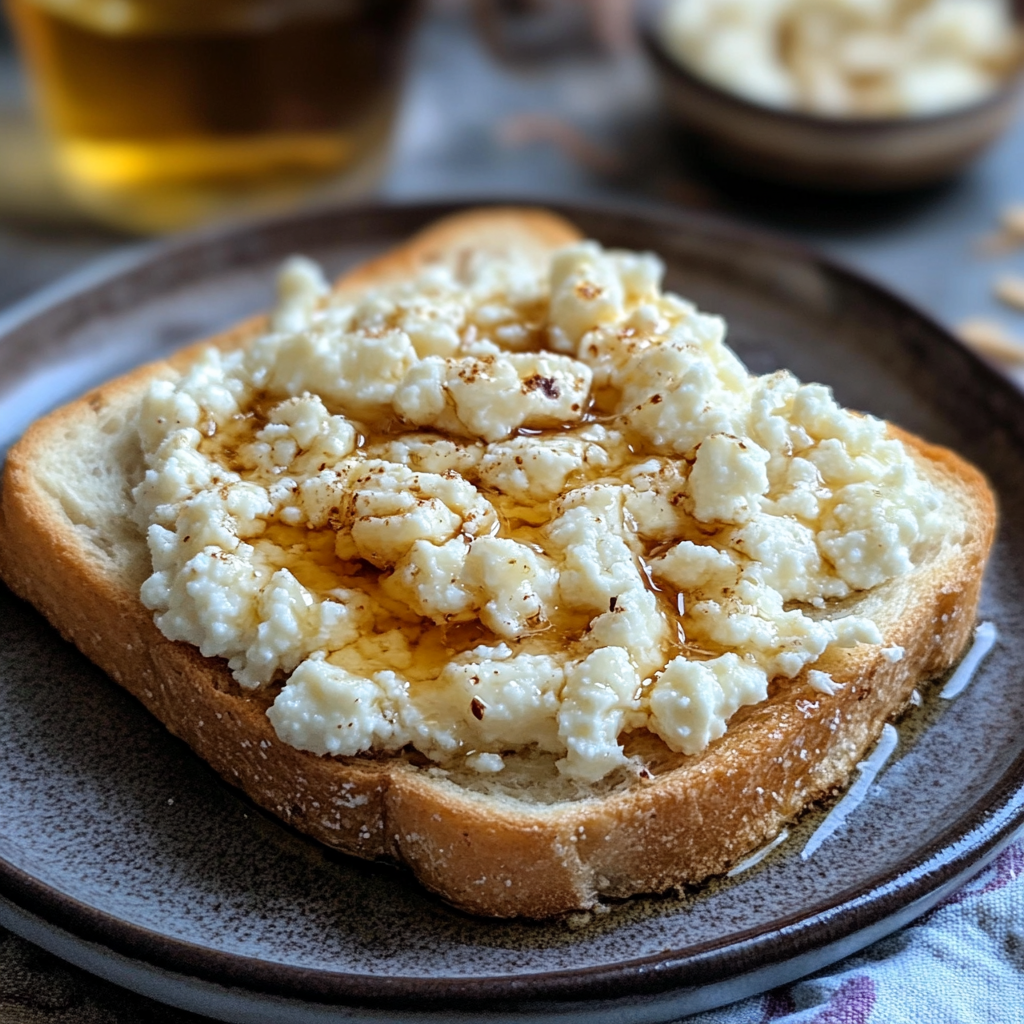 Hot Honey Cottage Cheese Toast