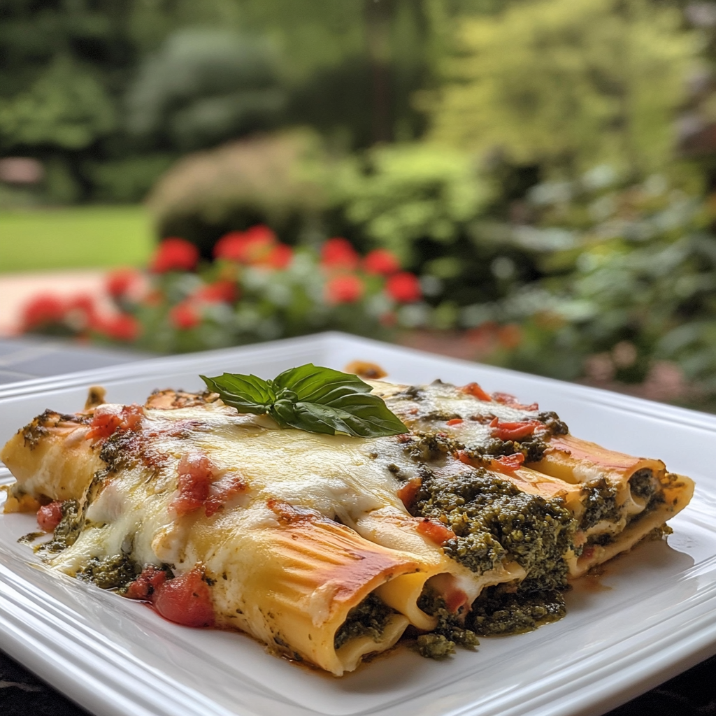 Pesto Chicken Manicotti