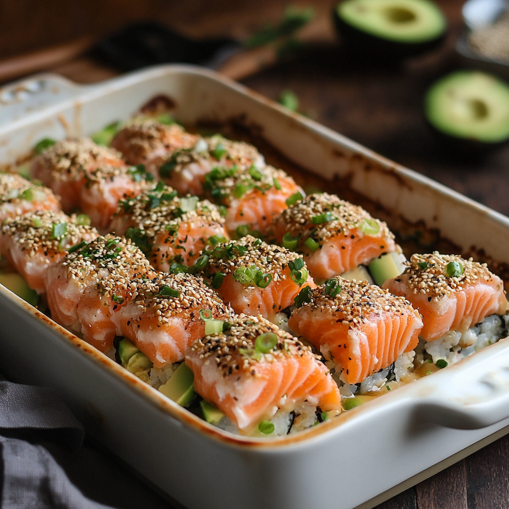 salmon sushi bake​