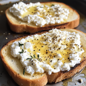 Hot Honey Cottage Cheese Toast