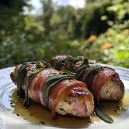 Prosciutto Wrapped Pork Tenderloin with Crispy Sage recipe