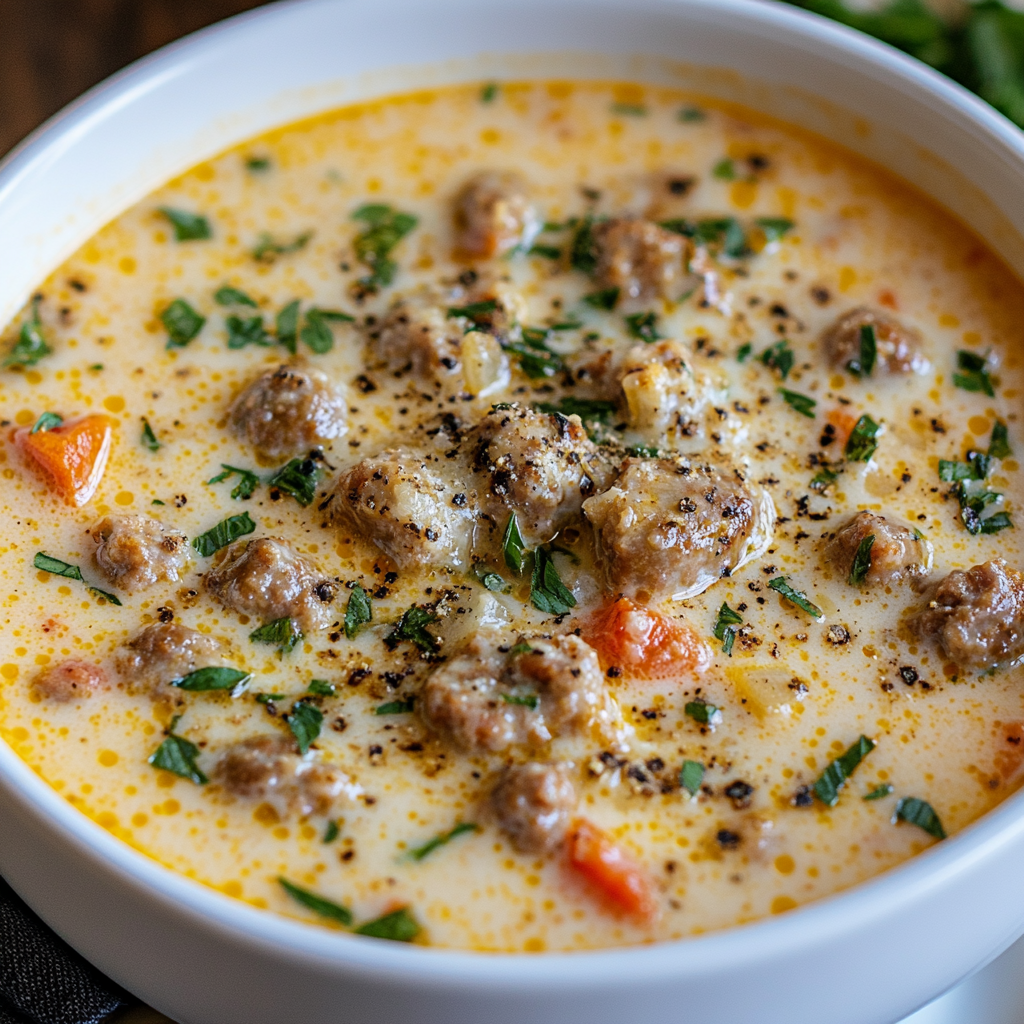 Creamy Parmesan Italian Sausage Soup