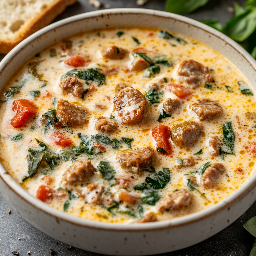 Creamy Parmesan Italian Sausage Soup
