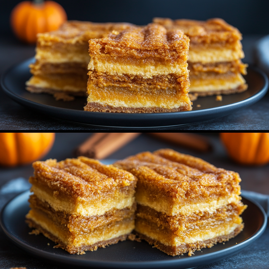 Pumpkin Churro Cheesecake Bars