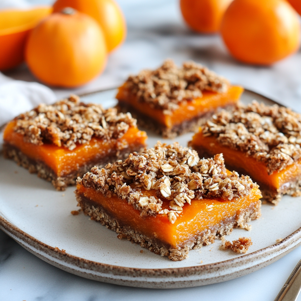 Persimmon Bars With Oatmeal Topping Recipe