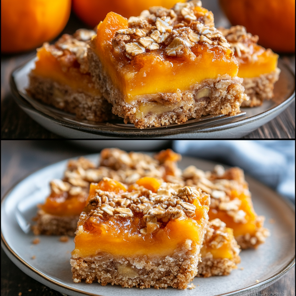 Persimmon Bars With Oatmeal Topping Recipe