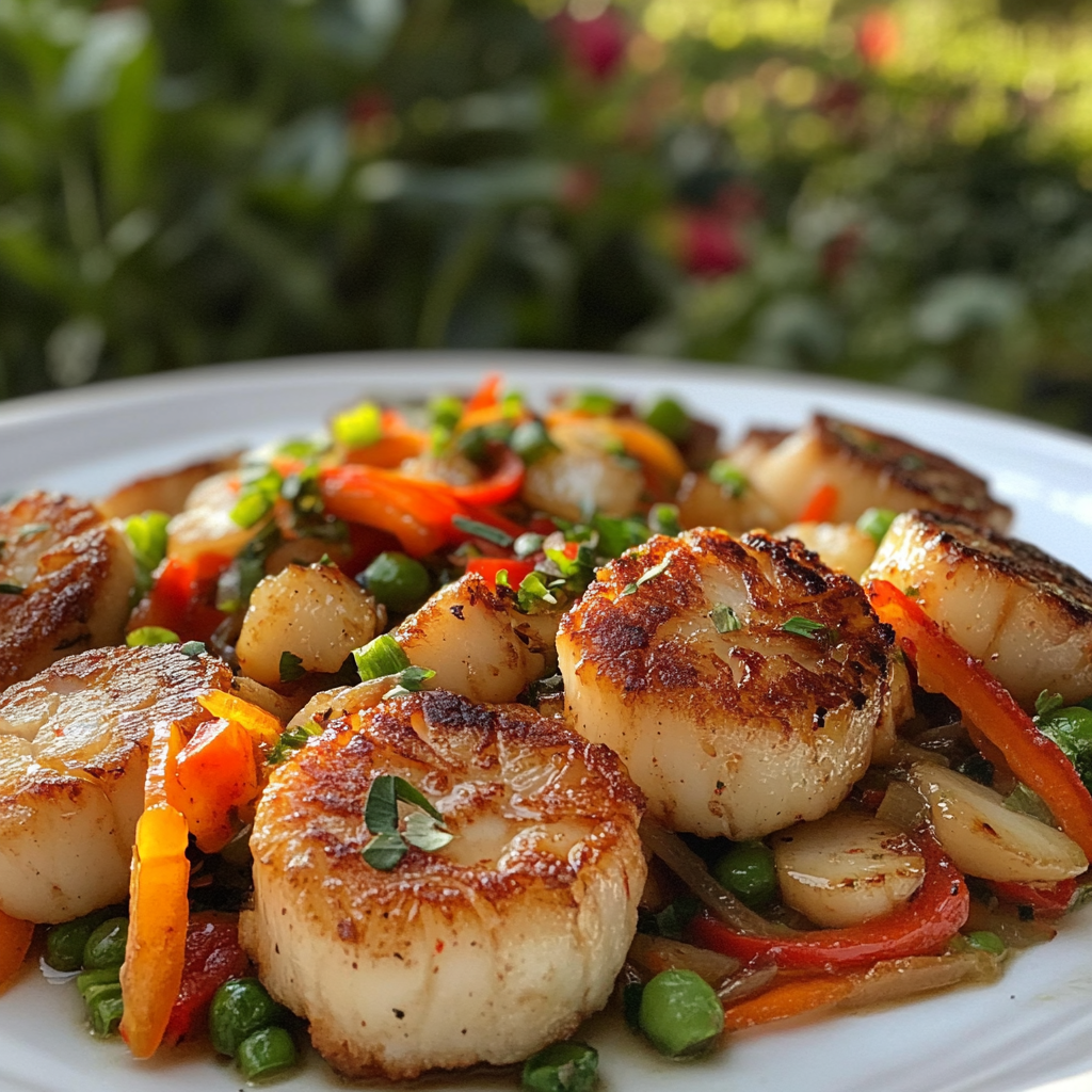 Fishcakes and Scallops Stir Fry Recipe