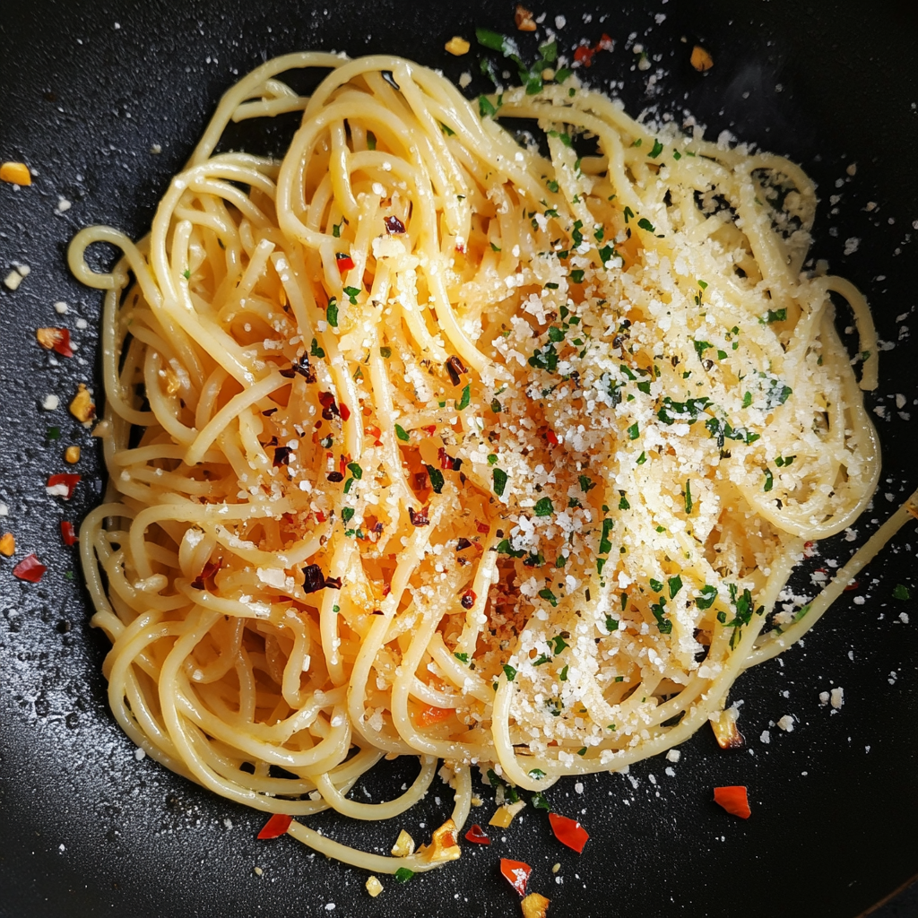 Sizzling Spaghetti Aglio e Olio