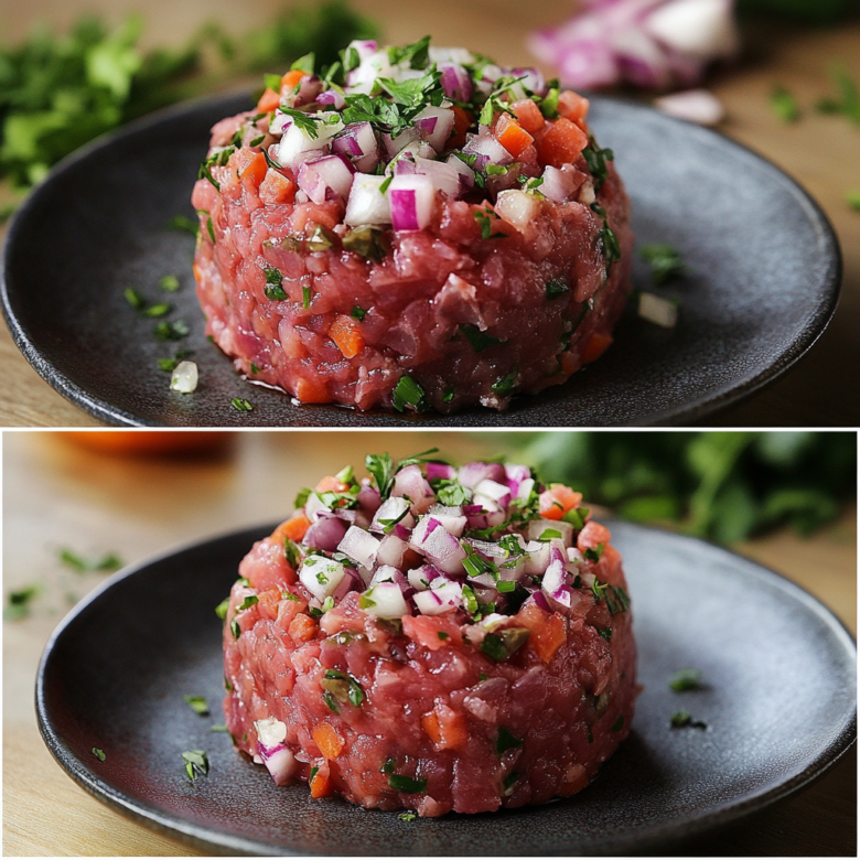 Classic Beef Tartare with Crispy Potato Croutons
