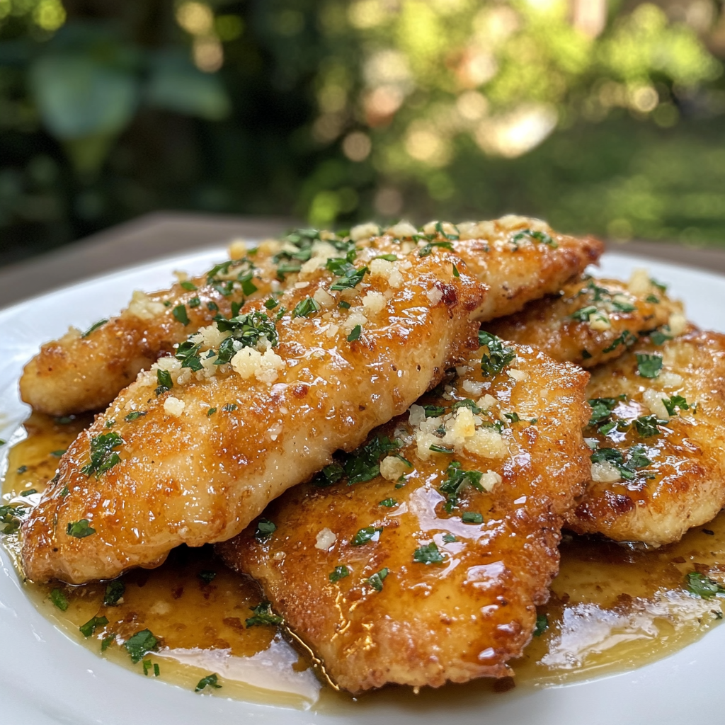 Crispy Parmesan Chicken with a Rich Garlic Sauce
