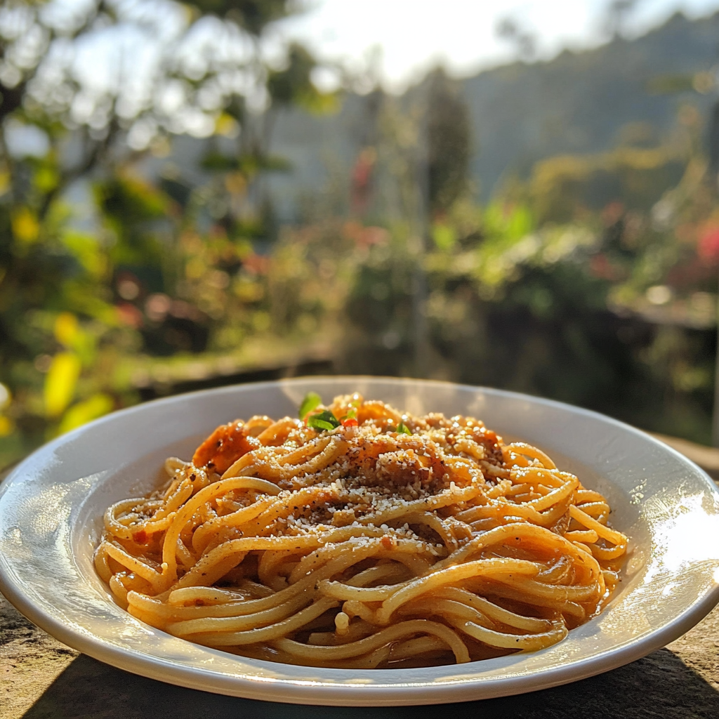 Sizzling Spaghetti Aglio e Olio