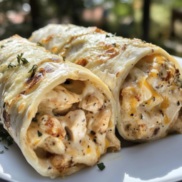Cheesy Garlic Chicken Wraps
