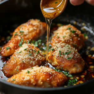 Crispy Parmesan Chicken with a Rich Garlic Sauce