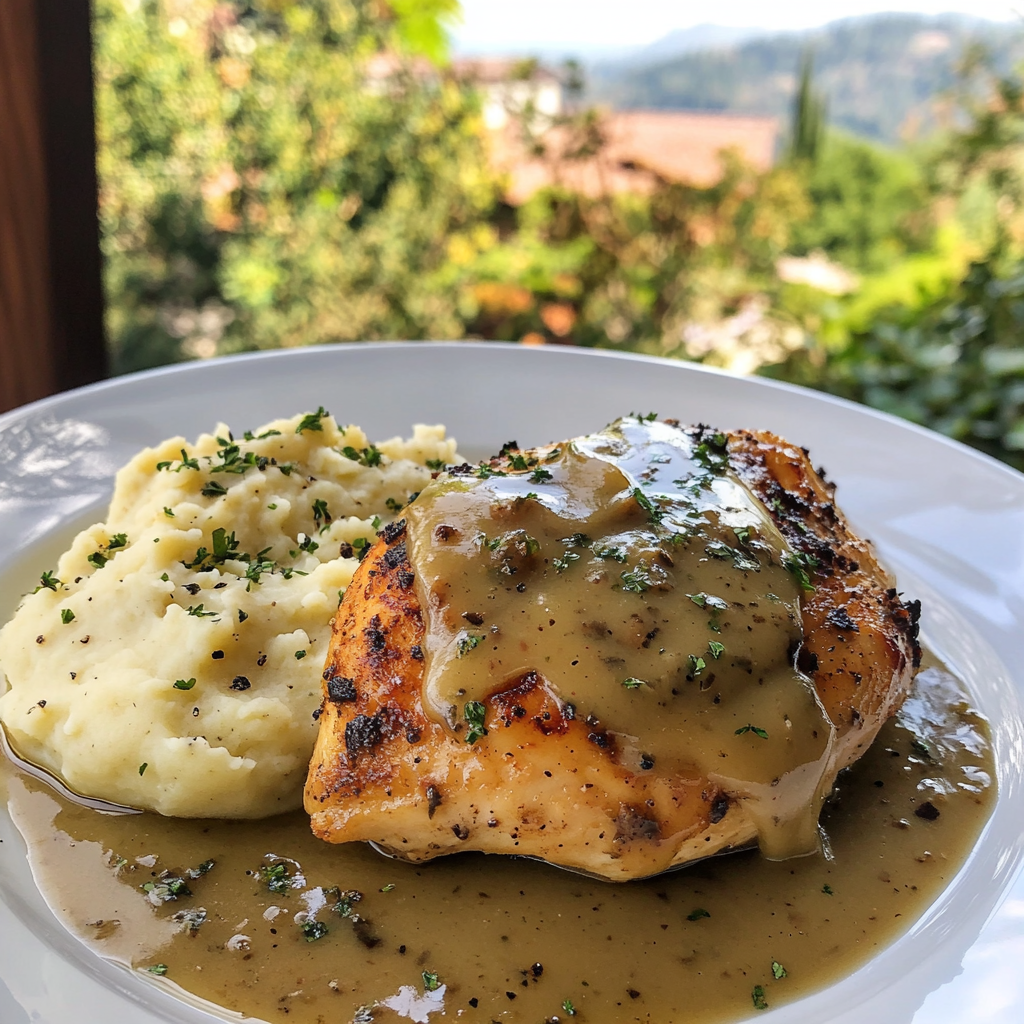 Chicken with Mashed Potatoes and Gravy