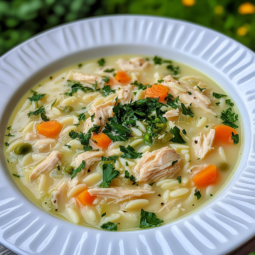 Creamy Lemon Chicken Orzo Soup