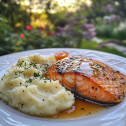 Salmon with Mashed Potatoes