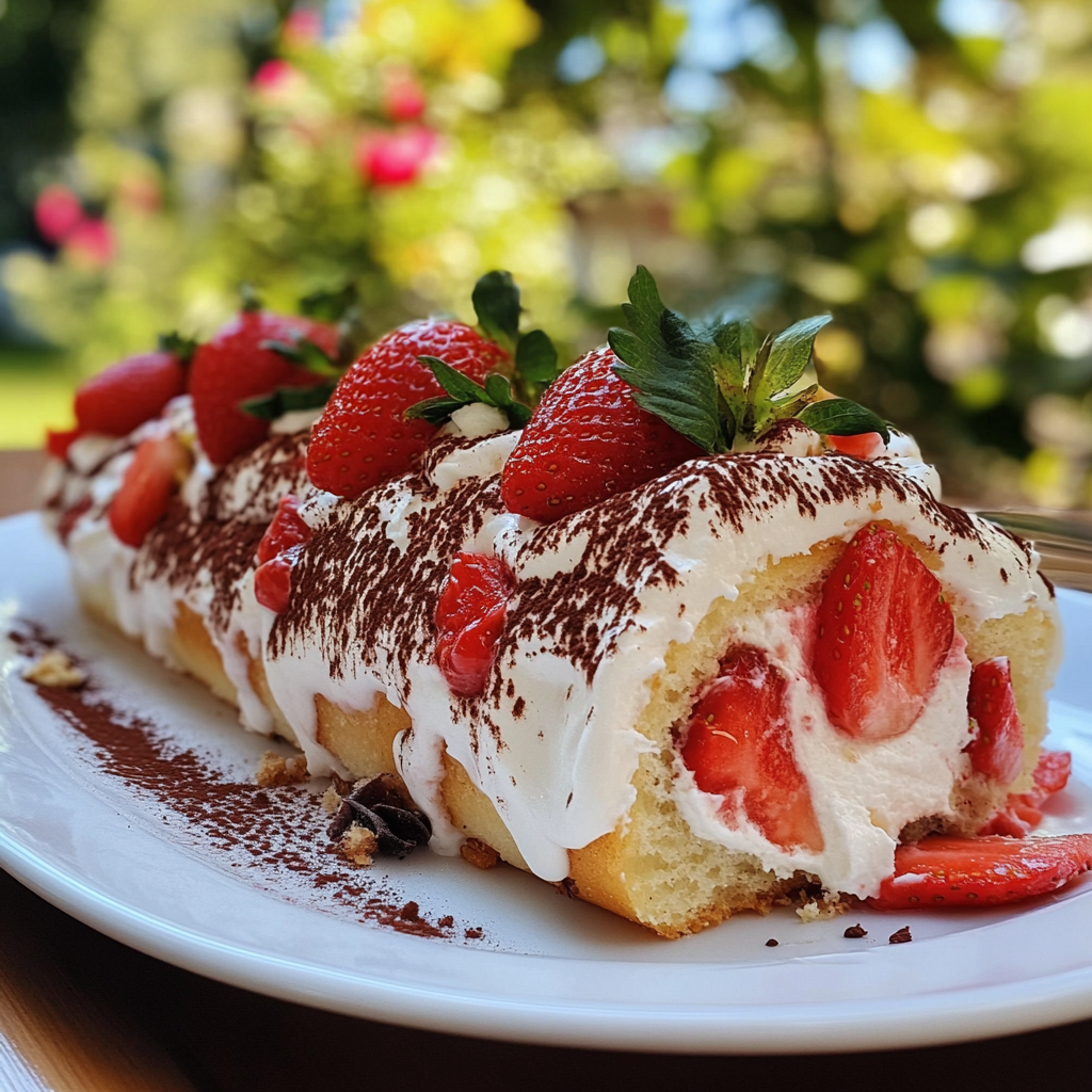 Strawberry Tiramisu Roll