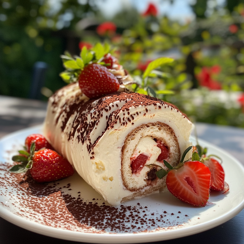 Strawberry Tiramisu Roll
