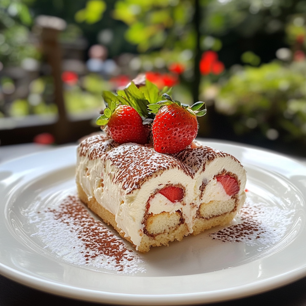 Strawberry Tiramisu Roll