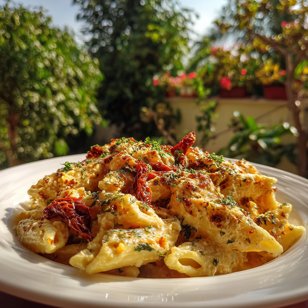 Baked Feta Pasta with Sun-Dried Tomatoes Recipe