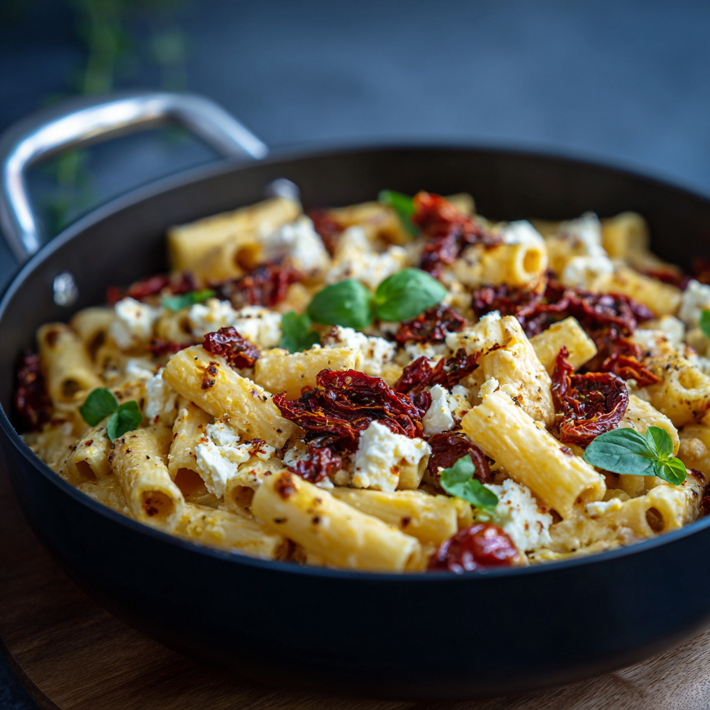 Baked Feta Pasta with Sun-Dried Tomatoes Recipe
