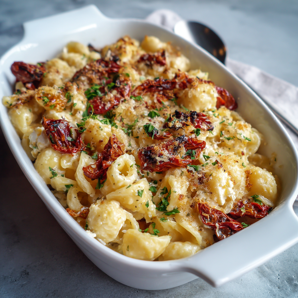 Baked Feta Pasta with Sun-Dried Tomatoes Recipe