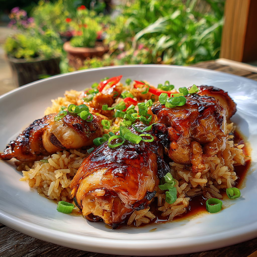 One Pan Honey Soy Chicken and Rice Recipe