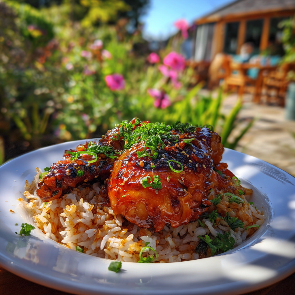 One Pan Honey Soy Chicken and Rice Recipe