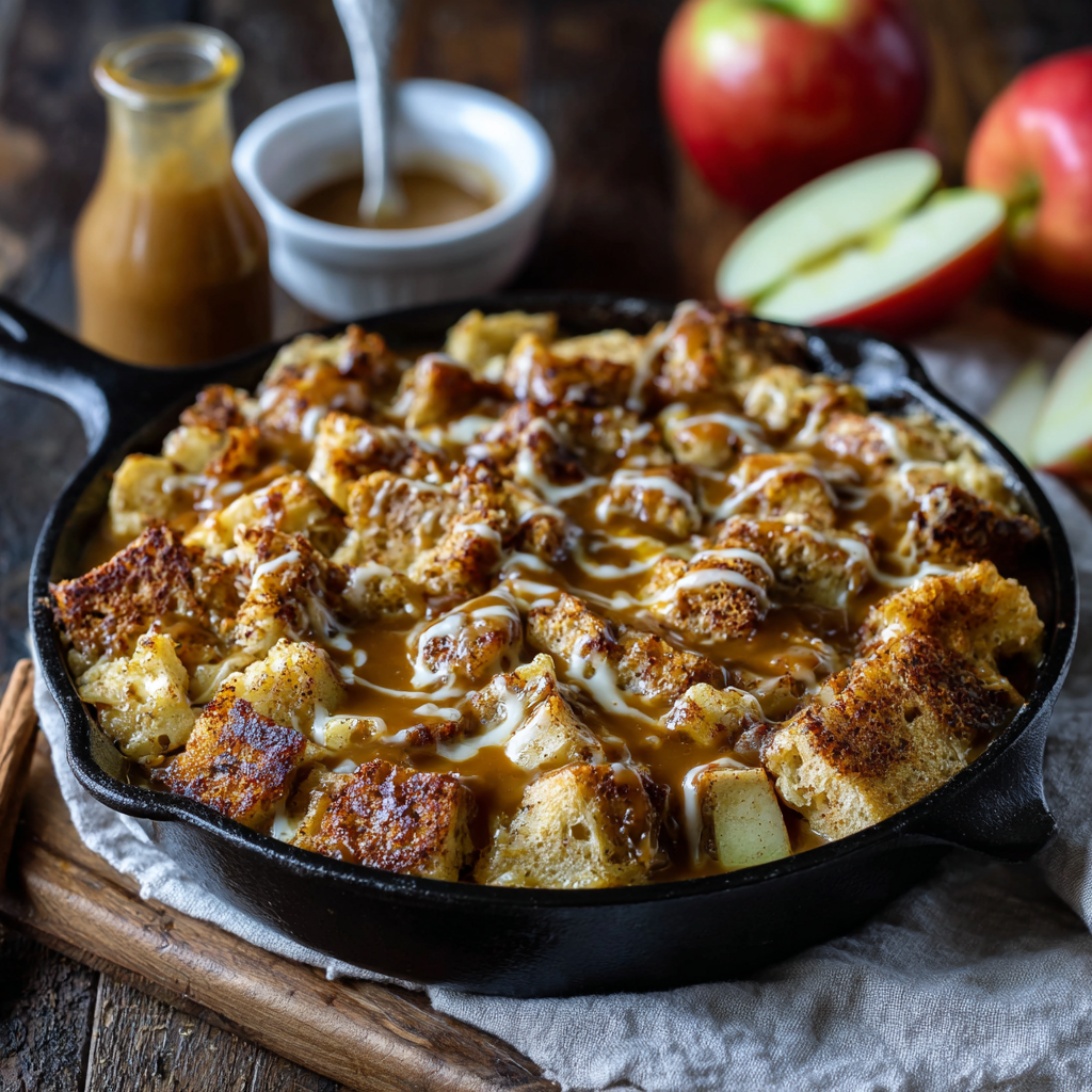 Skillet Cinnamon Apple French Toast Bake Recipe