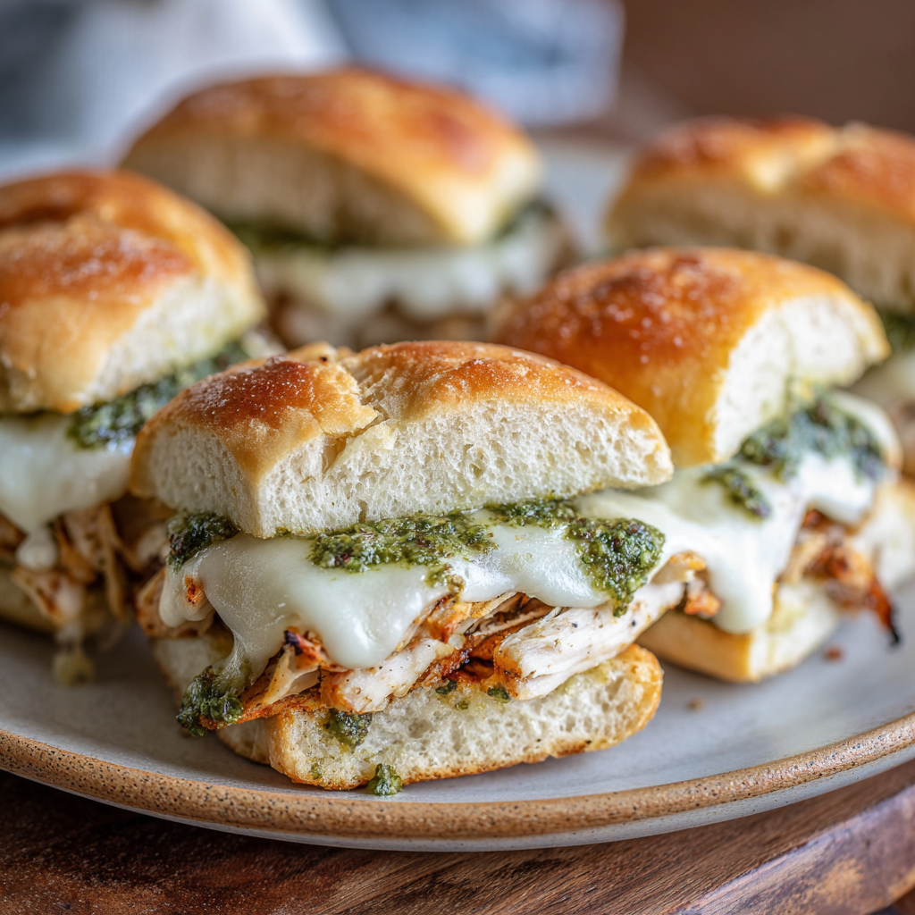 Air Fryer Chicken Pesto Melts