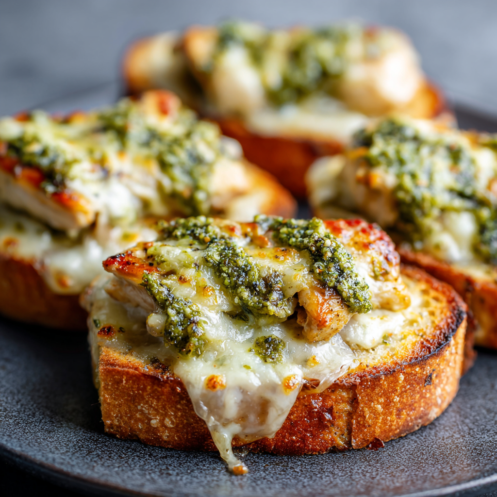 Air Fryer Chicken Pesto Melts