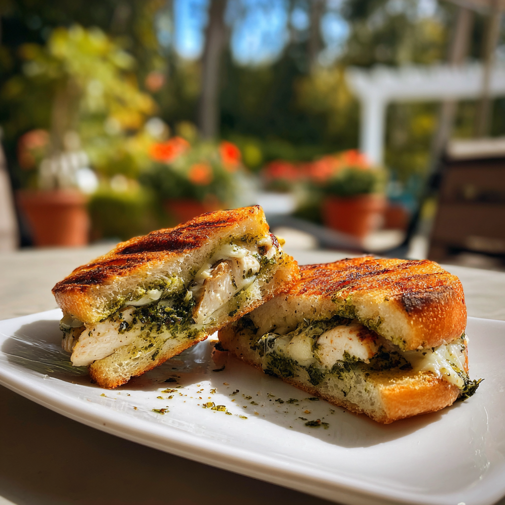 Air Fryer Chicken Pesto Melts