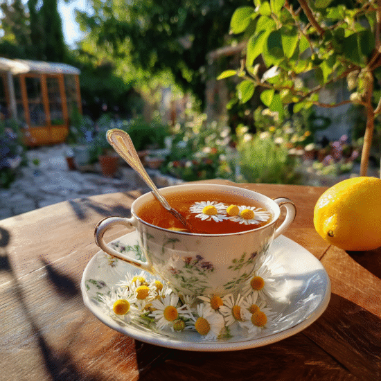 Chamomile Tea with Lemon and Honey