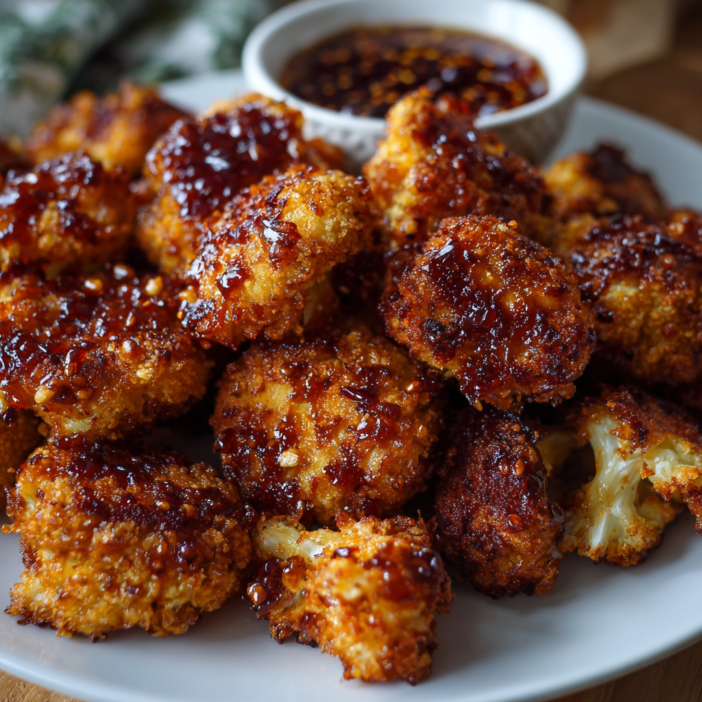 Crispy Hot Honey Cauliflower Nuggets