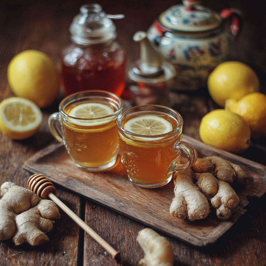 Ginger Honey and Lemon Tea