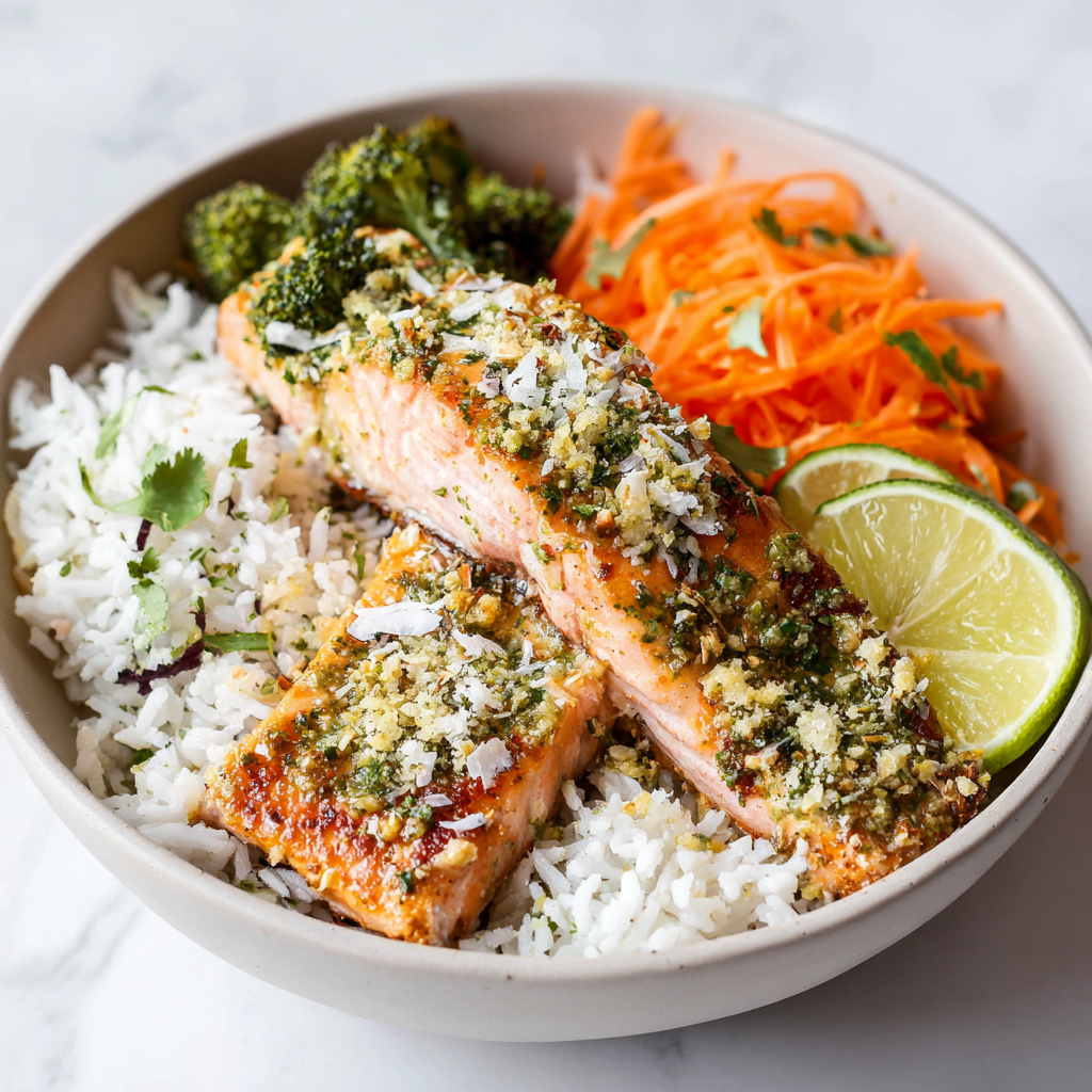 Baked Salmon Rice Bowl Recipe