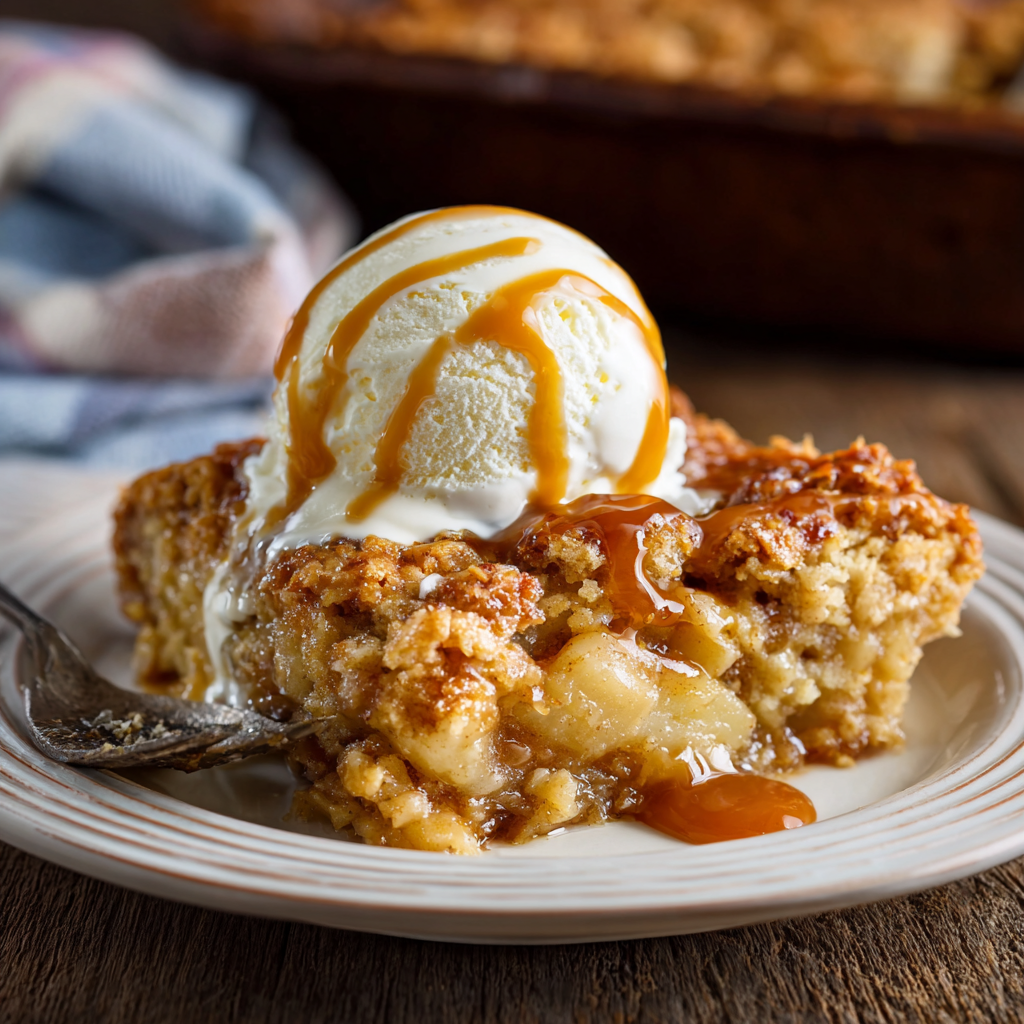 Caramel Apple Dump Cake Recipe with 4 ingredients