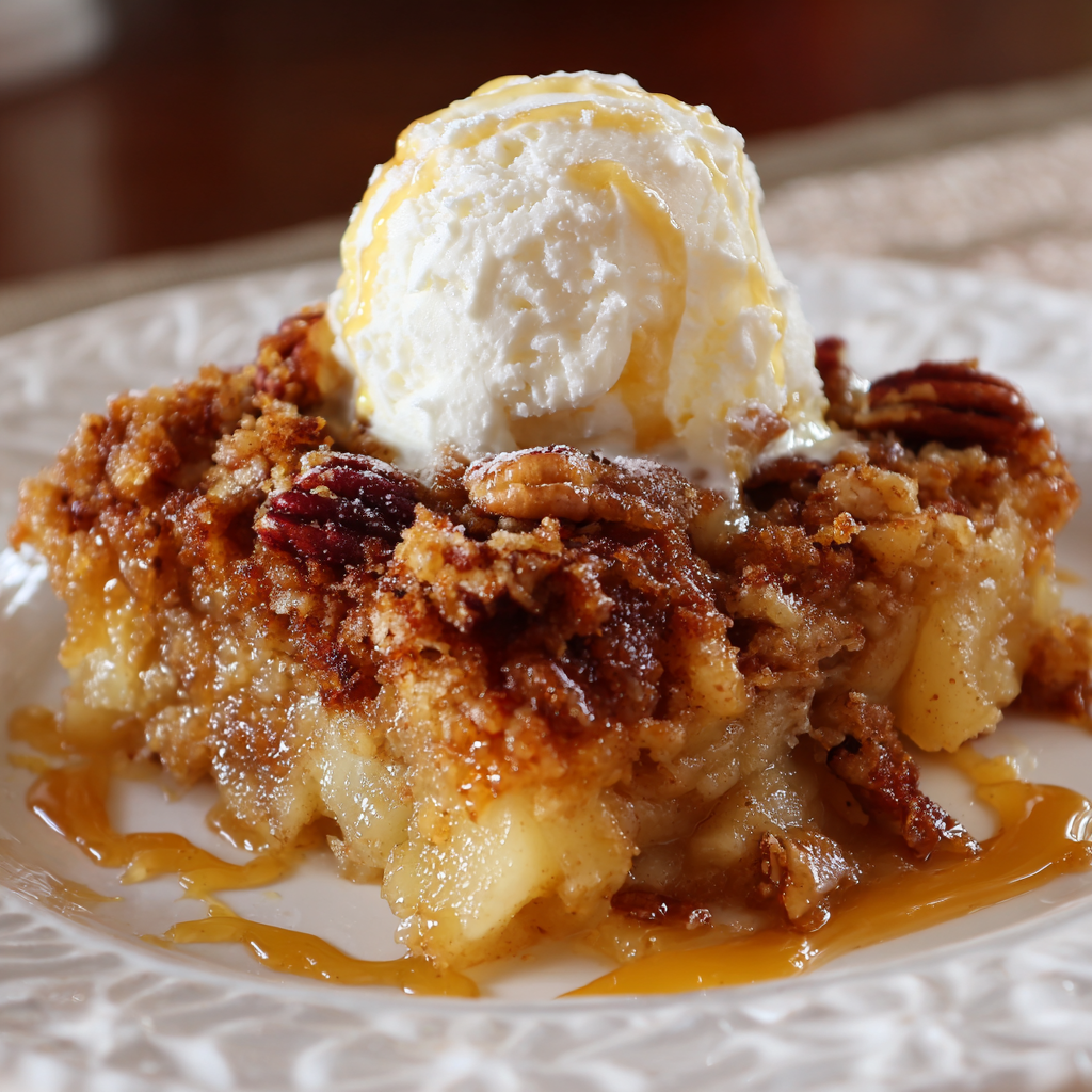 Caramel Apple Dump Cake Recipe with 4 ingredients