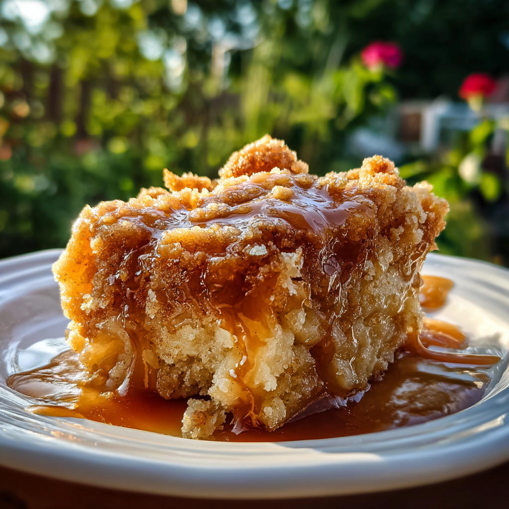 Caramel Apple Dump Cake Recipe with 4 ingredients