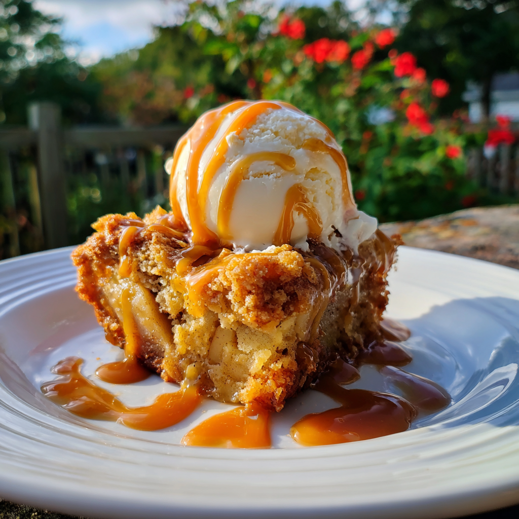 Caramel Apple Dump Cake Recipe with 4 ingredients