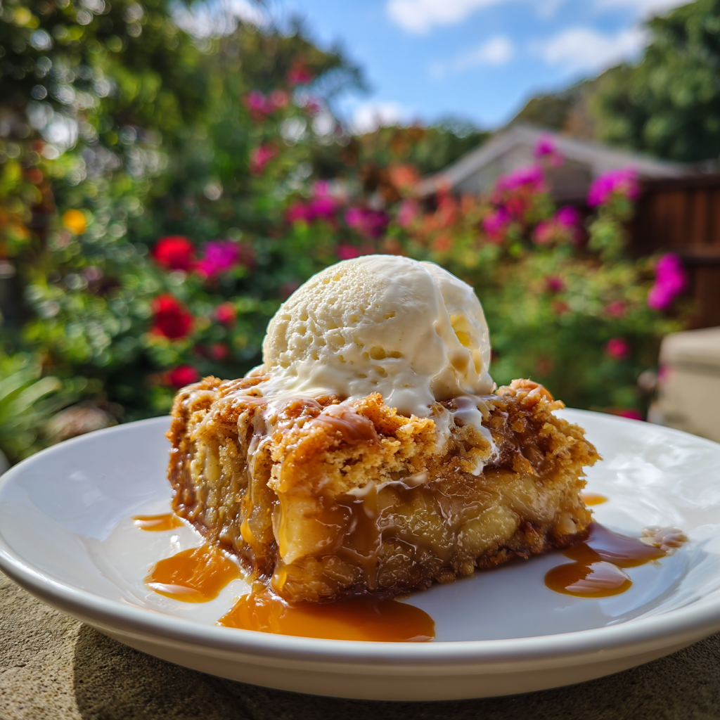 Caramel Apple Dump Cake Recipe with 4 ingredients