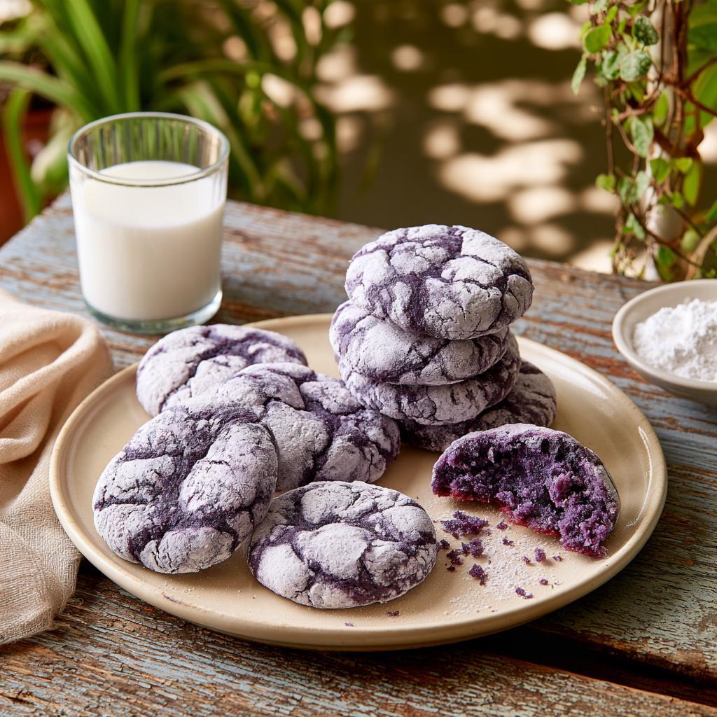 Ube Crinkle Cookies Recipe