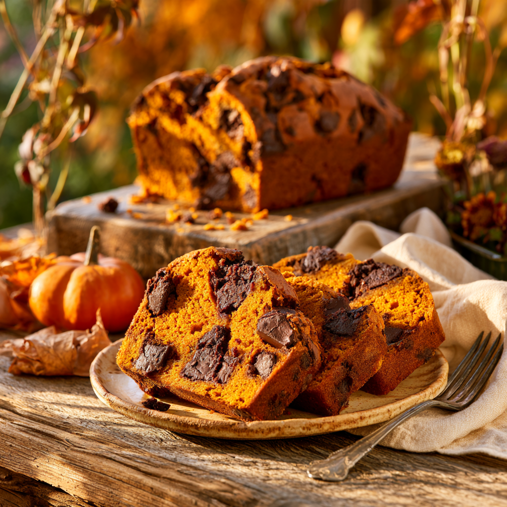 Pumpkin Bread with Brownie Chunks