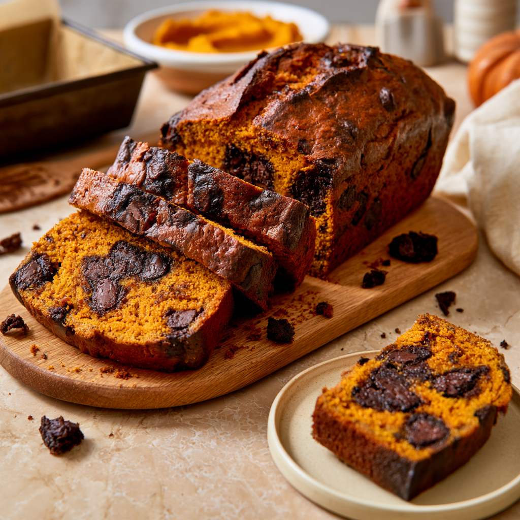 Pumpkin Bread with Brownie Chunks