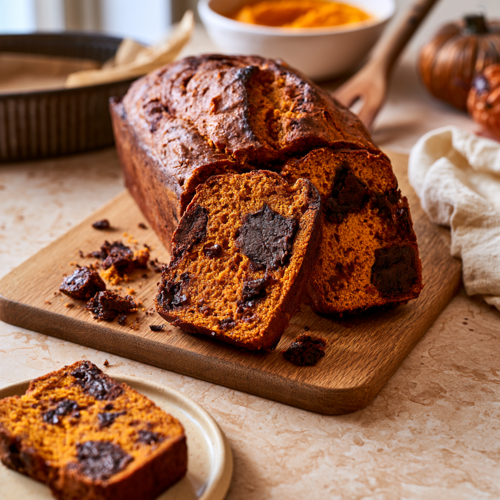 Pumpkin Bread with Brownie Chunks