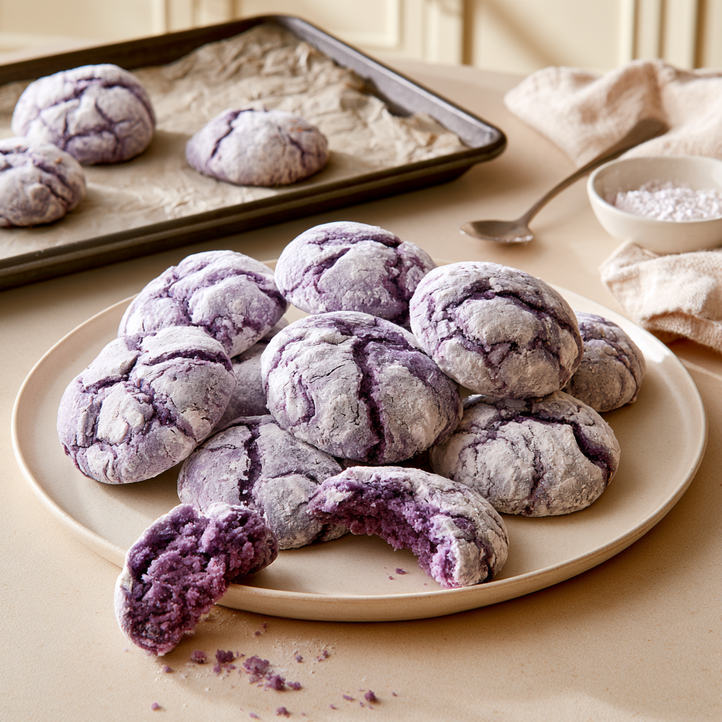 Ube Crinkle Cookies Recipe