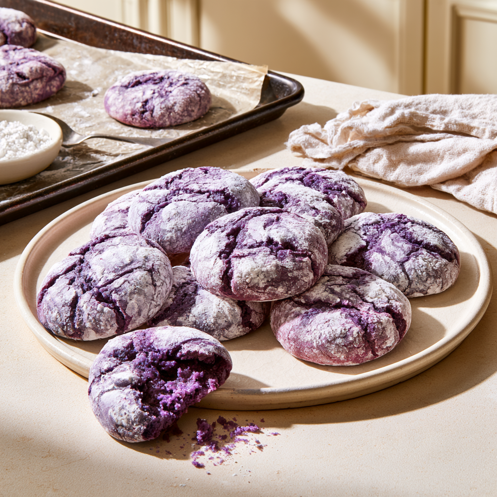 Ube Crinkle Cookies Recipe