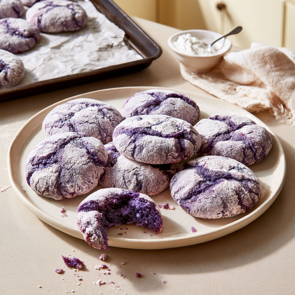 Ube Crinkle Cookies Recipe